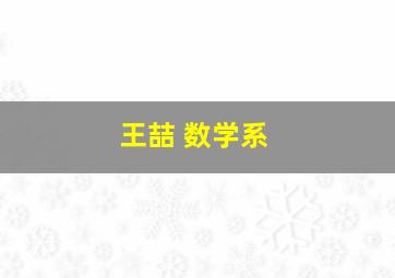 王喆 数学系